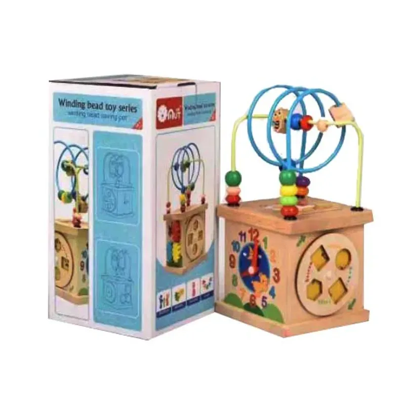 Jucarii, Copii si Bebe - Jucarii si jocuri - Jucarii & jocuri educative - Jocuri si jucarii educative - Centru din lemn educativ Montessori, Cub activitati 5 in 1, Labirint, Ceas, Roti zimtate, 3 ani +, Edujucarii - Infinity.ro