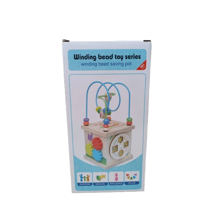 Jucarii, Copii si Bebe - Jucarii si jocuri - Jucarii & jocuri educative - Jocuri si jucarii educative - Centru din lemn educativ Montessori, Cub activitati 5 in 1, Labirint, Ceas, Roti zimtate, 3 ani +, Edujucarii - Infinity.ro
