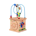 Jucarii, Copii si Bebe - Jucarii si jocuri - Jucarii & jocuri educative - Jocuri si jucarii educative - Centru din lemn educativ Montessori, Cub activitati 5 in 1, Labirint, Ceas, Roti zimtate, 3 ani +, Edujucarii - Infinity.ro