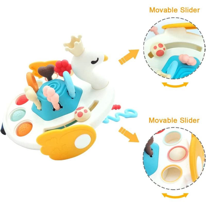 Jucarii, Copii si Bebe - Jucarii si jocuri - Jucarii bebelusi - Jucarii interactive bebelusi - Jucarie educationala de invatare timpurie pentru bebelusi, dezvoltare senzoriala, dentitie fara BPA, lebada, Edujucarii - Infinity.ro