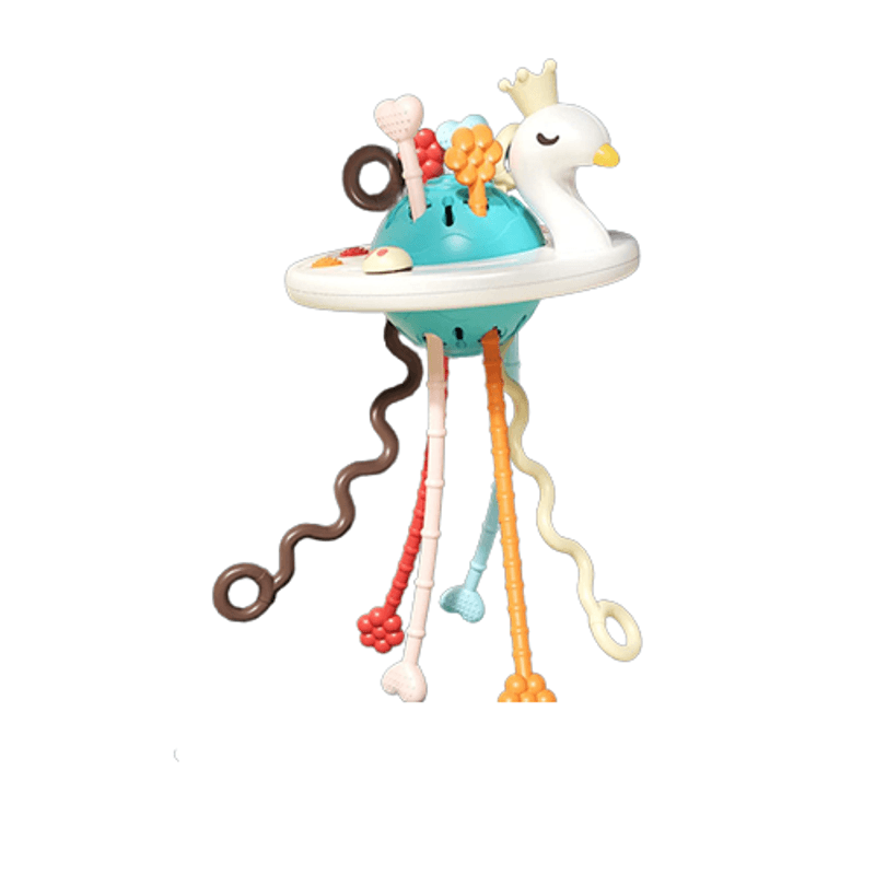 Jucarii, Copii si Bebe - Jucarii si jocuri - Jucarii bebelusi - Jucarii interactive bebelusi - Jucarie educationala de invatare timpurie pentru bebelusi, dezvoltare senzoriala, dentitie fara BPA, lebada, Edujucarii - Infinity.ro