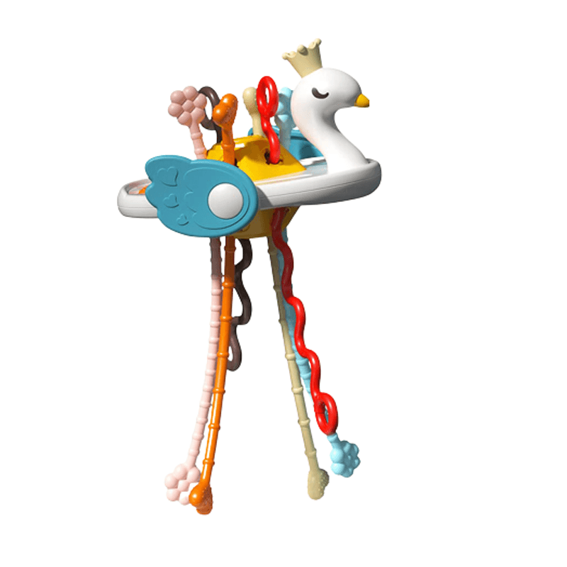 Jucarii, Copii si Bebe - Jucarii si jocuri - Jucarii bebelusi - Jucarii interactive bebelusi - Jucarie educationala de invatare timpurie pentru bebelusi, dezvoltare senzoriala, dentitie fara BPA, lebada, Edujucarii - Infinity.ro