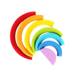 Jucarii, Copii si Bebe - Jucarii si jocuri - Jucarii & jocuri educative - Jucarii interactive - Set 7 de piese lemn, curcubeu, blocuri constructie, dezvoltare timpurie, Educatie Montessori, 18 luni+, Edujucarii - Infinity.ro