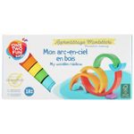 Jucarii, Copii si Bebe - Jucarii si jocuri - Jucarii & jocuri educative - Jucarii interactive - Set 7 de piese lemn, curcubeu, blocuri constructie, dezvoltare timpurie, Educatie Montessori, 18 luni+, Edujucarii - Infinity.ro