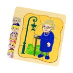 Jucarii, Copii si Bebe - Jucarii si jocuri - Jucarii & jocuri educative - Jocuri si jucarii educative - Puzzle cu 4 Straturi, Invatati Despre Varstele Omului in Mod Interactiv, 3 ani+, Bunica, Edujucarii - Infinity.ro