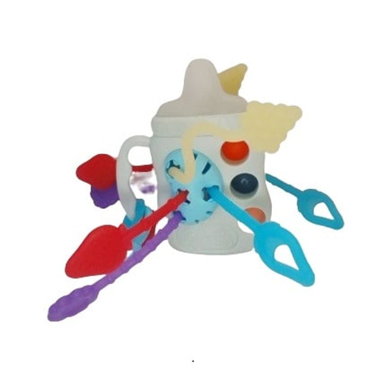 Jucarii, Copii si Bebe - Jucarii si jocuri - Jucarii bebelusi - Jucarii interactive bebelusi - Jucarie educationala invatare timpurie bebelusi, dezvoltare senzoriala, dentitie fara BPA, biberon albastru, Edujucarii - Infinity.ro