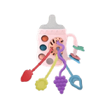 Jucarii, Copii si Bebe - Jucarii si jocuri - Jucarii bebelusi - Jucarii pentru dentitie - Jucarie educationala invatare timpurie bebelusi, dezvoltare senzoriala, dentitie fara BPA, biberon roz, Edujucarii - Infinity.ro