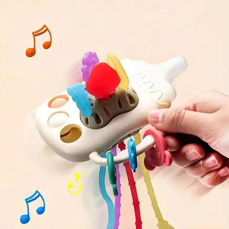 Jucarii, Copii si Bebe - Jucarii si jocuri - Jucarii bebelusi - Jucarii interactive bebelusi - Jucarie educationala invatare timpurie  bebelusi, dezvoltare senzoriala, dentitie fara BPA, biberon, alb, Edujucarii - Infinity.ro