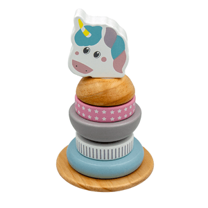 Set Educativ si Interactiv, Turn de Stivuit, Unicorn, 6 Piese, + 12 Luni