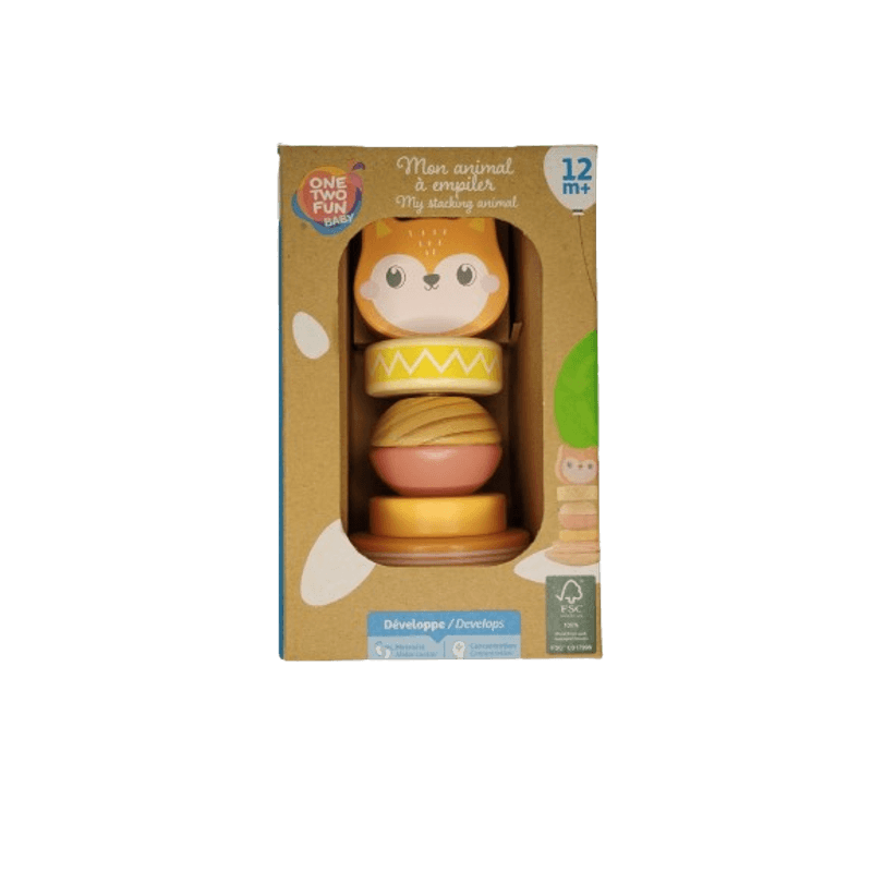 Jucarii, Copii si Bebe - Jucarii si jocuri - Jucarii & jocuri educative - Jucarii interactive - Set Educativ si Interactiv, Turn de Stivuit, Vulpe, 6 Piese, + 12 Luni - Infinity.ro