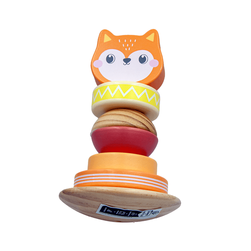 Jucarii, Copii si Bebe - Jucarii si jocuri - Jucarii & jocuri educative - Jucarii interactive - Set Educativ si Interactiv, Turn de Stivuit, Vulpe, 6 Piese, + 12 Luni - Infinity.ro