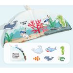 Carti si Birotica - Carti - Carti pentru copii - Carti pentru bebelusi - Carte senzoriala din panza pentru bebelusi, anti-rupere,  Marine Friend, 14 x 14 cm x 1,4 cm, +12 luni - Infinity.ro