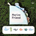 Carti si Birotica - Carti - Carti pentru copii - Carti pentru bebelusi - Carte senzoriala din panza pentru bebelusi, anti-rupere,  Marine Friend, 14 x 14 cm x 1,4 cm, +12 luni - Infinity.ro