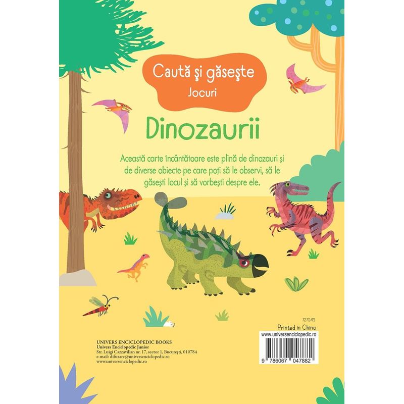 Carti si Birotica - Carti - Carti pentru copii - Activitati extracurriculare - Cauta si gaseste. Dinozaurii (Usborne) - Infinity.ro