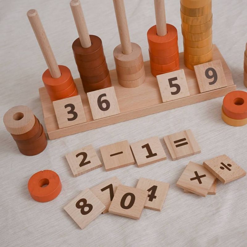Jucarii, Copii si Bebe - Jucarii si jocuri - Jucarii & jocuri educative - Jocuri si jucarii educative - Joc educativ, lemn, Numaratoare, Calcule, operatii matematice, Montessori, Abac lemn, Digital Pillar, 2 ani+, EduJucarii - Infinity.ro