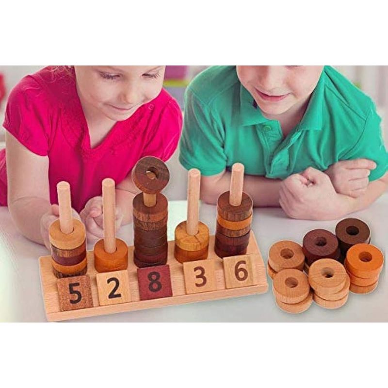 Jucarii, Copii si Bebe - Jucarii si jocuri - Jucarii & jocuri educative - Jocuri si jucarii educative - Joc educativ, lemn, Numaratoare, Calcule, operatii matematice, Montessori, Abac lemn, Digital Pillar, 2 ani+, EduJucarii - Infinity.ro