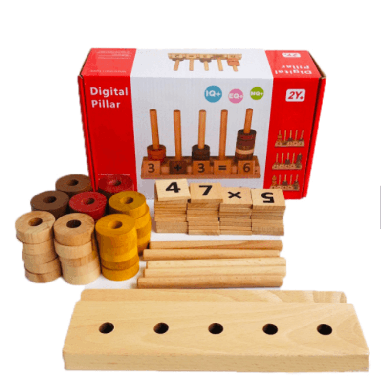 Jucarii, Copii si Bebe - Jucarii si jocuri - Jucarii & jocuri educative - Jocuri si jucarii educative - Joc educativ, lemn, Numaratoare, Calcule, operatii matematice, Montessori, Abac lemn, Digital Pillar, 2 ani+, EduJucarii - Infinity.ro