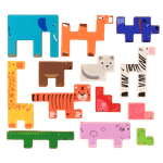 Jucarii, Copii si Bebe - Jucarii si jocuri - Jucarii & jocuri educative - Jocuri si jucarii educative - Joc educativ, Tetris animale, 10 figurine de lemn pentru stivuire, asamblare, Animal Creative JigSaw, 3 ani, EduJucarii - Infinity.ro