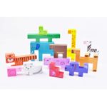 Jucarii, Copii si Bebe - Jucarii si jocuri - Jucarii & jocuri educative - Jocuri si jucarii educative - Joc educativ, Tetris animale, 10 figurine de lemn pentru stivuire, asamblare, Animal Creative JigSaw, 3 ani, EduJucarii - Infinity.ro