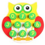 Jucarii, Copii si Bebe - Jucarii si jocuri - Jucarii & jocuri educative - Jucarii interactive - Jucarie din lemn, Bufnita, Asociere Cifre si Forme, EduJucarii, galben, 3 ani+ - Infinity.ro