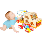Jucarii, Copii si Bebe - Jucarii si jocuri - Jucarii & jocuri educative - Jucarii interactive - Centru de activitati 5 in 1, Camion din lemn, Montessori, 3 ani, multicolor, 3 ani+, Edujucarii - Infinity.ro