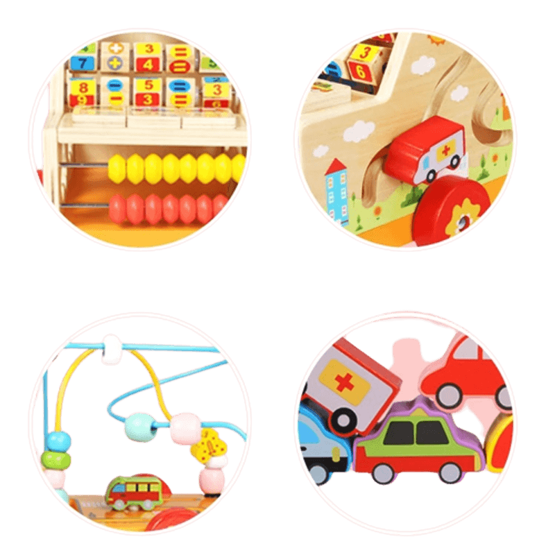 Jucarii, Copii si Bebe - Jucarii si jocuri - Jucarii & jocuri educative - Jucarii interactive - Centru de activitati 5 in 1, Camion din lemn, Montessori, 3 ani, multicolor, 3 ani+, Edujucarii - Infinity.ro