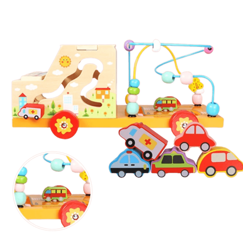 Jucarii, Copii si Bebe - Jucarii si jocuri - Jucarii & jocuri educative - Jucarii interactive - Centru de activitati 5 in 1, Camion din lemn, Montessori, 3 ani, multicolor, 3 ani+, Edujucarii - Infinity.ro