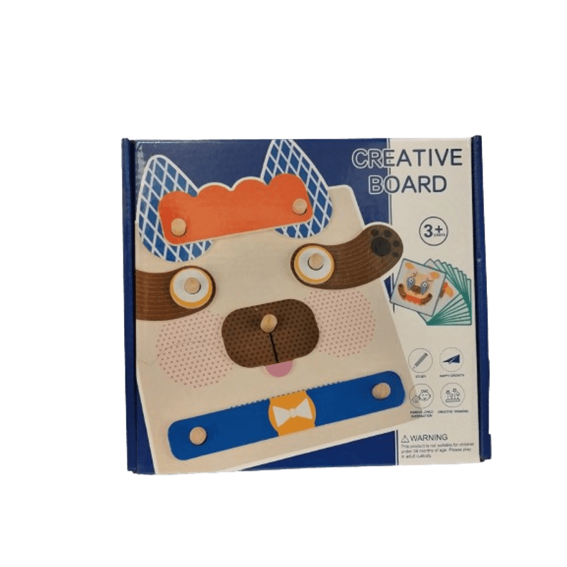 Jucarii, Copii si Bebe - Jucarii si jocuri - Jucarii & jocuri educative - Jucarii interactive - Joc de Asamblat din Lemn cu Fete de Animale pentru Copii Creativi, Creative Board, 3 ani+, EduJucarii - Infinity.ro