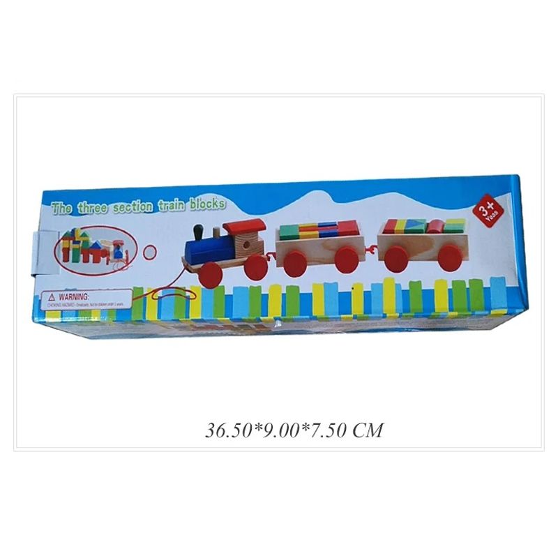 Jucarii, Copii si Bebe - Jucarii si jocuri - Jucarii & jocuri educative - Jucarii interactive - Jucarie din lemn Trenulet, set de construit, 18 piese, forme geometrice, 3 ani+, EduJucarii - Infinity.ro