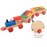 Jucarii, Copii si Bebe - Jucarii si jocuri - Jucarii & jocuri educative - Jucarii interactive - Jucarie din lemn Trenulet, set de construit, 18 piese, forme geometrice, 3 ani+, EduJucarii - Infinity.ro