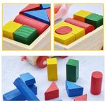 Jucarii, Copii si Bebe - Jucarii si jocuri - Jucarii & jocuri educative - Jucarii interactive - Jucarie din lemn Trenulet, set de construit, 18 piese, forme geometrice, 3 ani+, EduJucarii - Infinity.ro