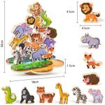 Jucarii, Copii si Bebe - Jucarii si jocuri - Figurine - Jucarie educativa Montessori pentru copii, set 14 figurine de lemn pentru stivuire, Animal Balance, 3 ani, EduJucarii - Infinity.ro