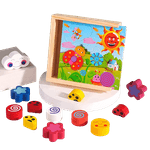 Jucarii, Copii si Bebe - Jucarii si jocuri - Jucarii & jocuri educative - Jucarii interactive - Joc educativ, Puzzle din lemn cu 18 piese inserabile, Graph Intelligence box, 3 ani+, Edujucarii - Infinity.ro