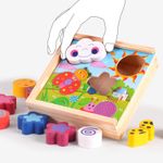 Jucarii, Copii si Bebe - Jucarii si jocuri - Jucarii & jocuri educative - Jucarii interactive - Joc educativ, Puzzle din lemn cu 18 piese inserabile, Graph Intelligence box, 3 ani+, Edujucarii - Infinity.ro