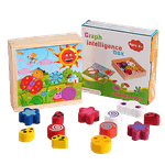 Jucarii, Copii si Bebe - Jucarii si jocuri - Jucarii & jocuri educative - Jucarii interactive - Joc educativ, Puzzle din lemn cu 18 piese inserabile, Graph Intelligence box, 3 ani+, Edujucarii - Infinity.ro