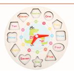Jucarii, Copii si Bebe - Jucarii si jocuri - Jucarii & jocuri educative - Jocuri si jucarii educative - Joc Educativ si Distractiv din lemn, ceas cu jetoane puzzle, Montessori, + 3 ani, Edujucarii - Infinity.ro