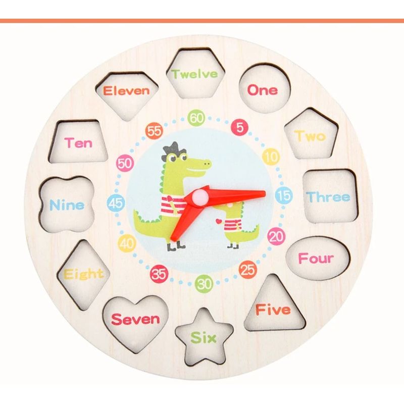 Jucarii, Copii si Bebe - Jucarii si jocuri - Jucarii & jocuri educative - Jocuri si jucarii educative - Joc Educativ si Distractiv din lemn, ceas cu jetoane puzzle, Montessori, + 3 ani, Edujucarii - Infinity.ro