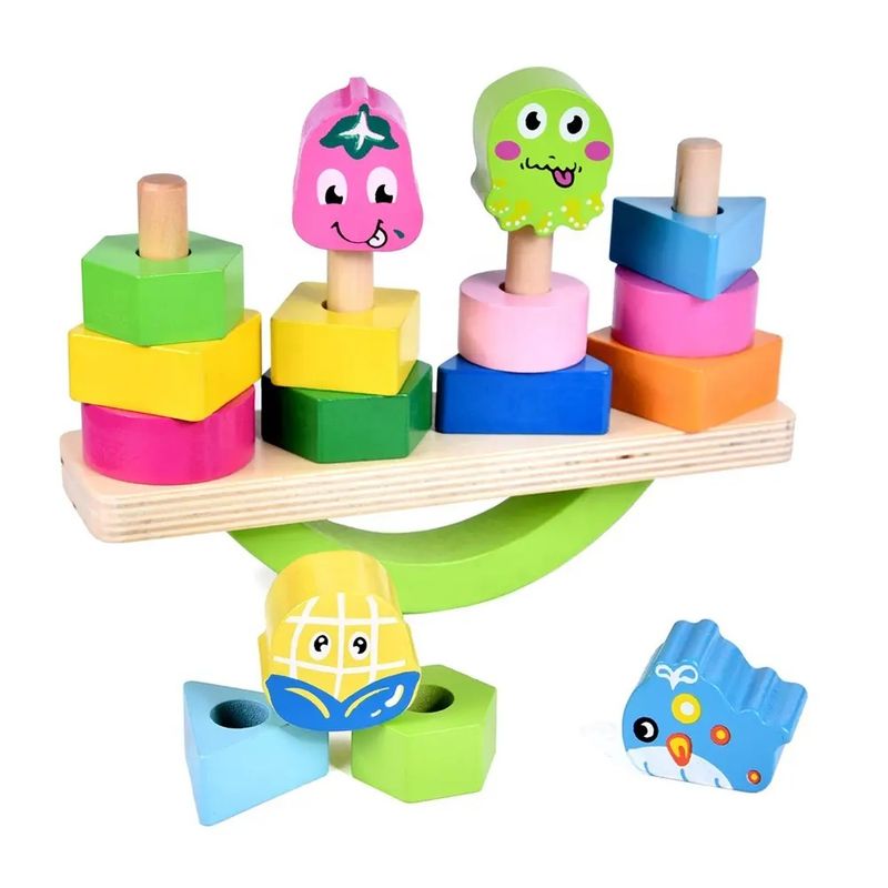 Jucarii, Copii si Bebe - Jucarii si jocuri - Jucarii & jocuri educative - Jocuri si jucarii educative - Joc de echilibru si sortare, Balanta cu Animale si Fructe, forme geometrice, 4 coloane, Montessori, + 3 ani, Edujucarii - Infinity.ro