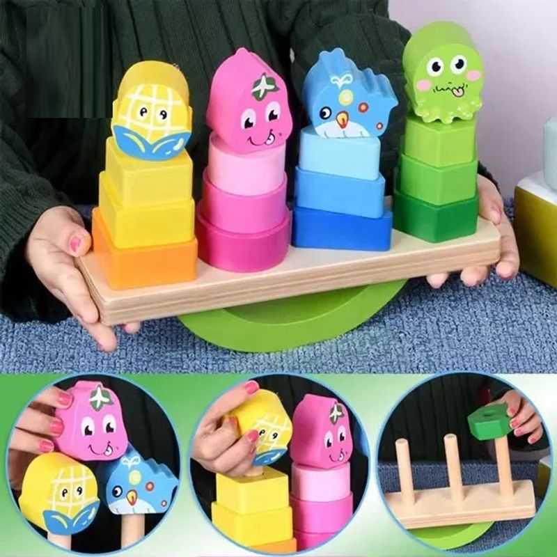 Jucarii, Copii si Bebe - Jucarii si jocuri - Jucarii & jocuri educative - Jocuri si jucarii educative - Joc de echilibru si sortare, Balanta cu Animale si Fructe, forme geometrice, 4 coloane, Montessori, + 3 ani, Edujucarii - Infinity.ro