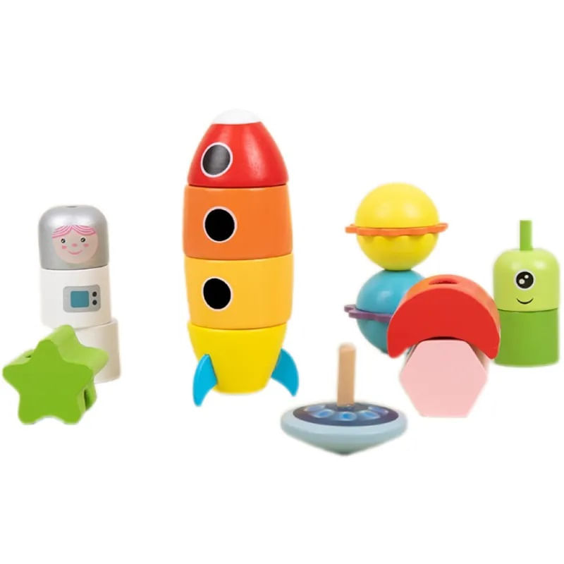 Jucarii, Copii si Bebe - Jucarii si jocuri - Jucarii & jocuri educative - Jocuri si jucarii educative - Jucarie educativa 2 in 1, stivuire pe numere, labirint cu margele, sistemul solar, 2 in 1, Montessori, 18 luni+ - Infinity.ro