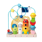 Jucarii, Copii si Bebe - Jucarii si jocuri - Jucarii & jocuri educative - Jocuri si jucarii educative - Jucarie educativa 2 in 1, stivuire pe numere, labirint cu margele, sistemul solar, 2 in 1, Montessori, 18 luni+ - Infinity.ro