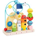 Jucarii, Copii si Bebe - Jucarii si jocuri - Jucarii & jocuri educative - Jocuri si jucarii educative - Jucarie educativa 2 in 1, stivuire pe numere, labirint cu margele, sistemul solar, 2 in 1, Montessori, 18 luni+ - Infinity.ro