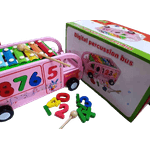 Jucarii, Copii si Bebe - Jucarii si jocuri - Jucarii & jocuri educative - Jocuri si jucarii educative - Autobuz educativ cu cifre si xilofon, lemn, Digital Percussion Bus, 3 ani+, EduJucarii - Infinity.ro