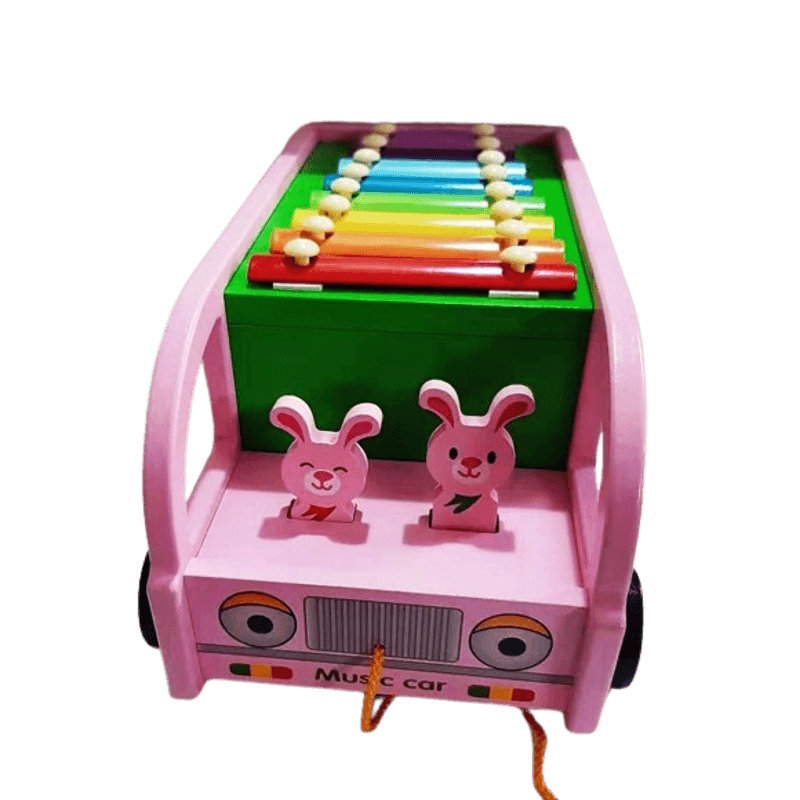Jucarii, Copii si Bebe - Jucarii si jocuri - Jucarii & jocuri educative - Jocuri si jucarii educative - Autobuz educativ cu cifre si xilofon, lemn, Digital Percussion Bus, 3 ani+, EduJucarii - Infinity.ro