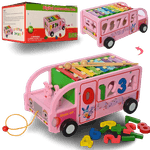 Jucarii, Copii si Bebe - Jucarii si jocuri - Jucarii & jocuri educative - Jocuri si jucarii educative - Autobuz educativ cu cifre si xilofon, lemn, Digital Percussion Bus, 3 ani+, EduJucarii - Infinity.ro