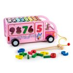 Jucarii, Copii si Bebe - Jucarii si jocuri - Jucarii & jocuri educative - Jocuri si jucarii educative - Autobuz educativ cu cifre si xilofon, lemn, Digital Percussion Bus, 3 ani+, EduJucarii - Infinity.ro