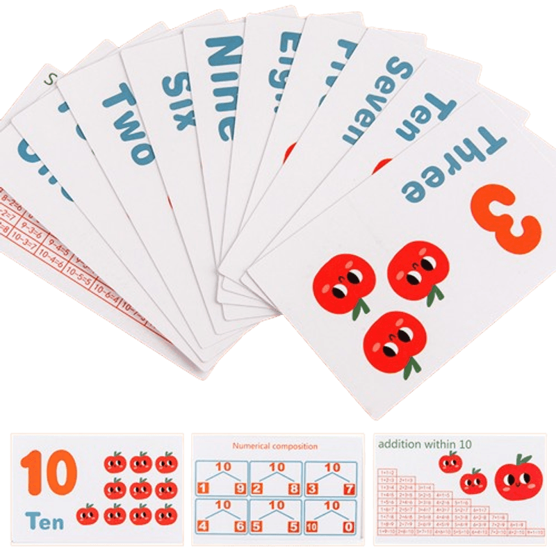 Jucarii, Copii si Bebe - Jucarii si jocuri - Jucarii & jocuri educative - Jocuri de memorie si inteligenta - Joc Montessori de Matematica si Indemanare, Pomul cu Mere, 10 mere, 10 cartonase, 3 ani+, EduJucarii - Infinity.ro