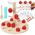 Jucarii, Copii si Bebe - Jucarii si jocuri - Jucarii & jocuri educative - Jocuri de memorie si inteligenta - Joc Montessori de Matematica si Indemanare, Pomul cu Mere, 10 mere, 10 cartonase, 3 ani+, EduJucarii - Infinity.ro
