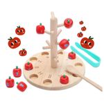 Jucarii, Copii si Bebe - Jucarii si jocuri - Jucarii & jocuri educative - Jocuri de memorie si inteligenta - Joc Montessori de Matematica si Indemanare, Pomul cu Mere, 10 mere, 10 cartonase, 3 ani+, EduJucarii - Infinity.ro