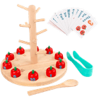 Jucarii, Copii si Bebe - Jucarii si jocuri - Jucarii & jocuri educative - Jocuri de memorie si inteligenta - Joc Montessori de Matematica si Indemanare, Pomul cu Mere, 10 mere, 10 cartonase, 3 ani+, EduJucarii - Infinity.ro